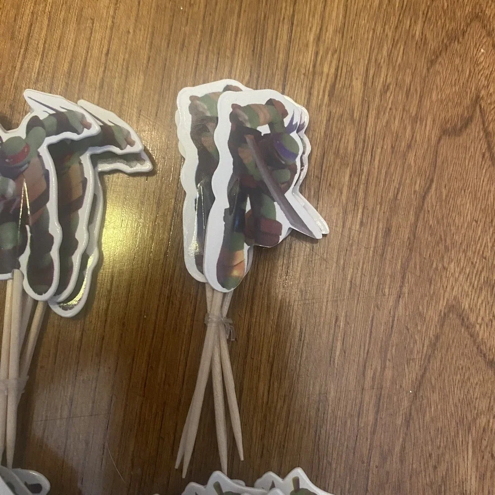 16 Pcs, Teenage Mutant Ninja turtles Cupcake‎ Toppers Birthday Party Supplies